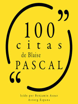 cover image of 100 citas de Blaise Pascal